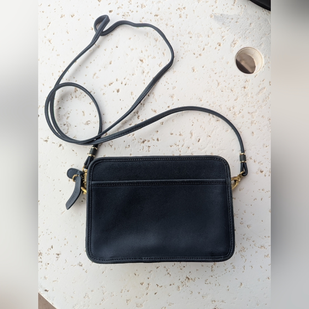 100%leather Blue Mini Camera Bag